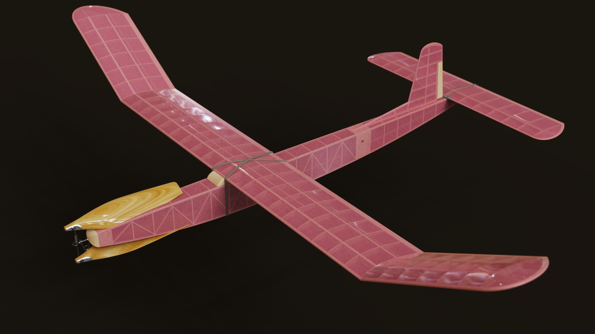 G025515-橡胶发动机飞机模型《冬奖》1966年。=飞机