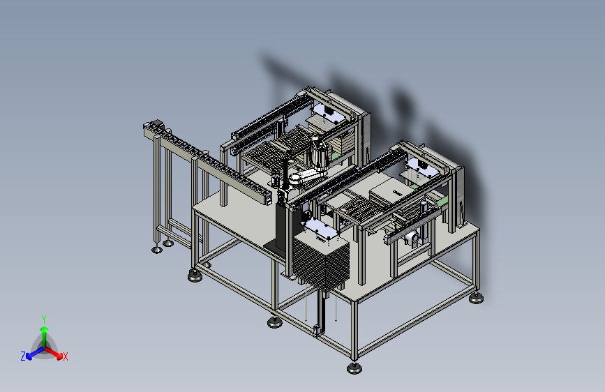 一款制品盖膜码垛机3D图纸