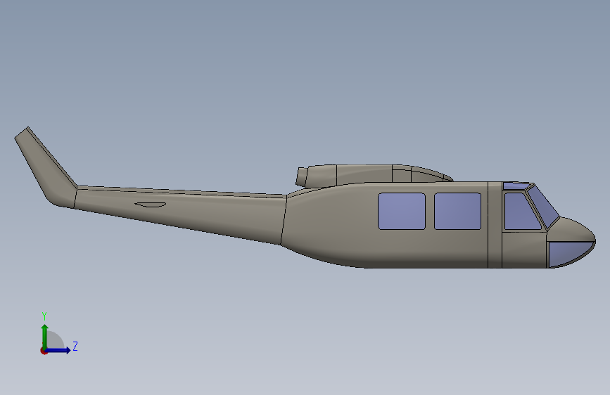 G026536-贝尔 UH-1 长蛇=直升机 左侧视图