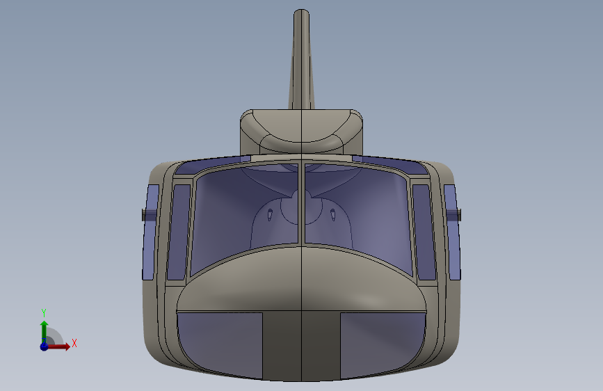 G026536-贝尔 UH-1 长蛇=直升机 正面视图