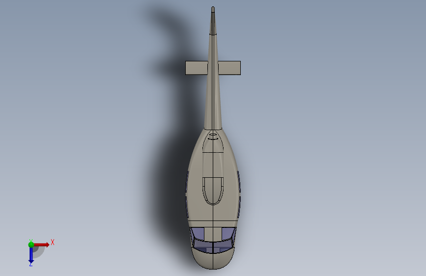 G026536-贝尔 UH-1 长蛇=直升机 俯视图