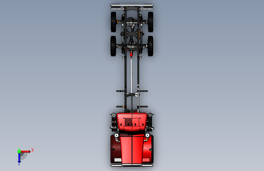 N010616- Kenworth T370 底盘 俯视图