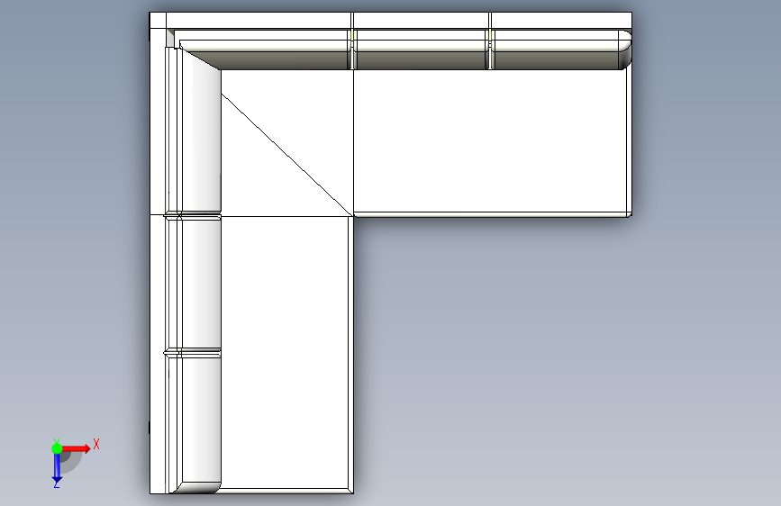 G023254-中世纪沙发和沙发=飞机 俯视图