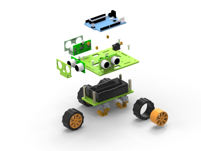 G027384-4WD 智能车（Arduino，N20 电机）=机器人机械臂