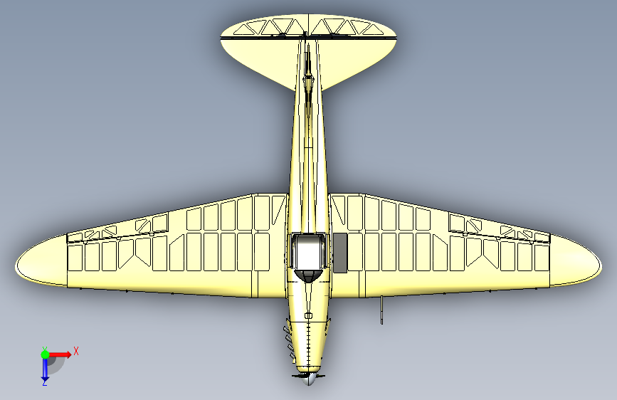 G023540-G-22飞机于1936年制造。=飞机 俯视图
