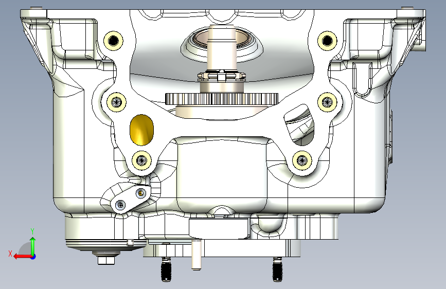 G023671-Packard+V1650-7+Merlin+下曲轴箱组件=飞机 背面视图