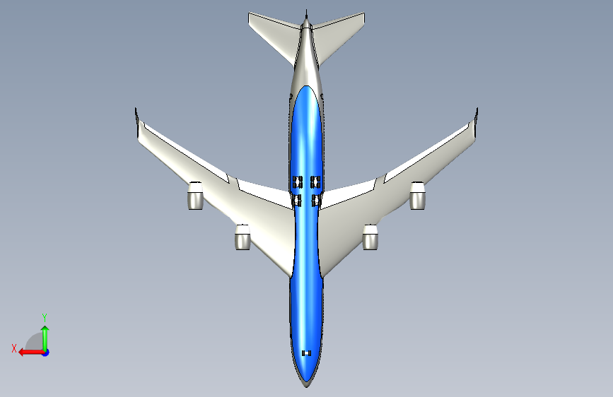G023980-波音747=飞机 背面视图