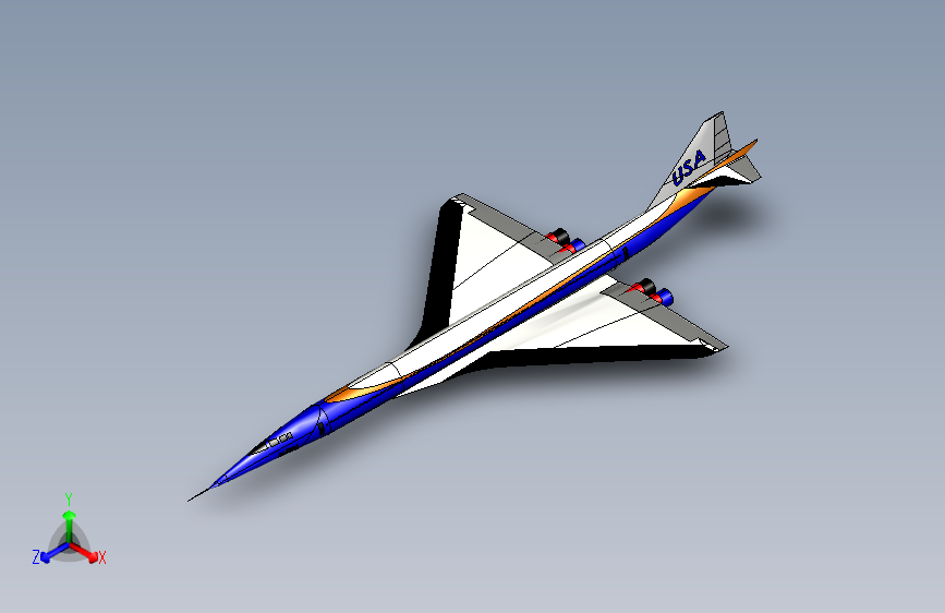 G023988-波音2707超音速客机在SOLIDWORKS上=飞机