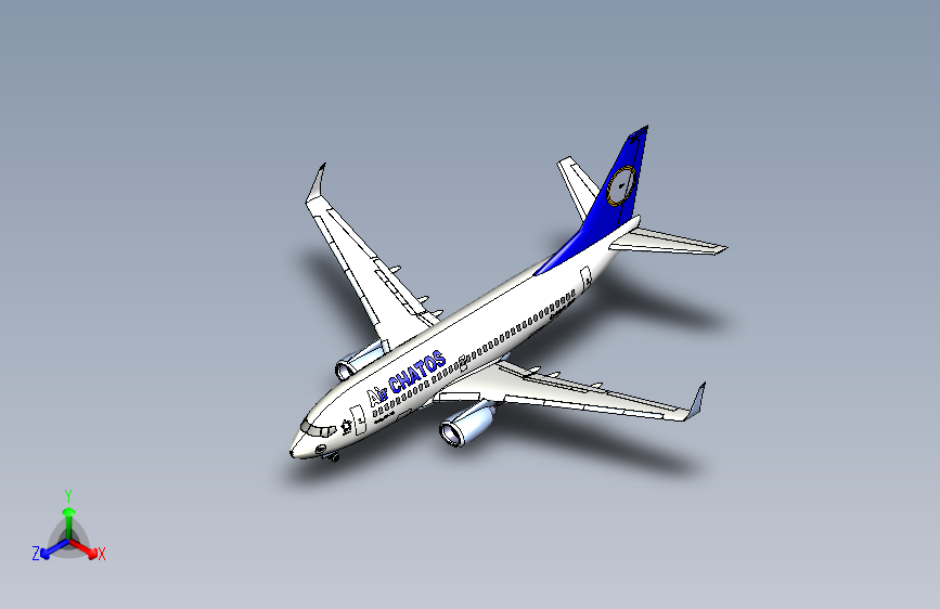 G024107-带有驾驶舱的波音737飞机飞行模拟器=飞机