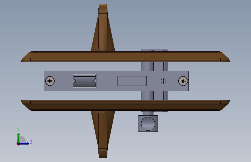 把手门锁3D模型图纸 Solidworks设计 左侧视图