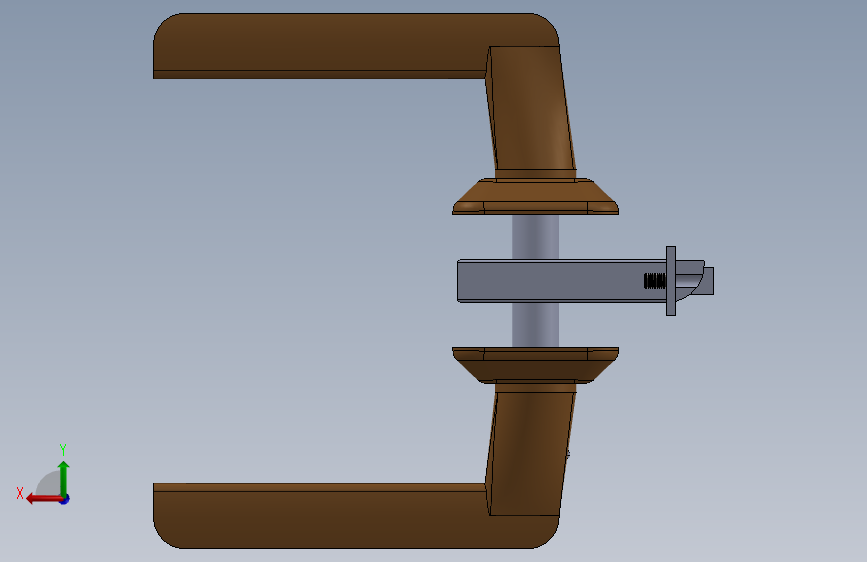 把手门锁3D模型图纸 Solidworks设计 背面视图