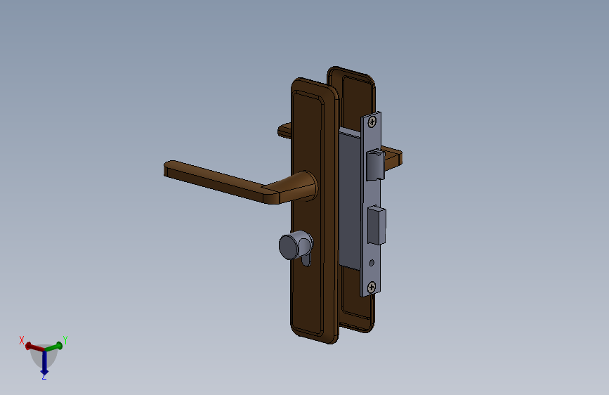 把手门锁3D模型图纸 Solidworks设计