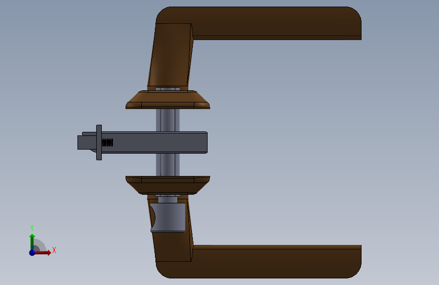 把手门锁3D模型图纸 Solidworks设计 正面视图