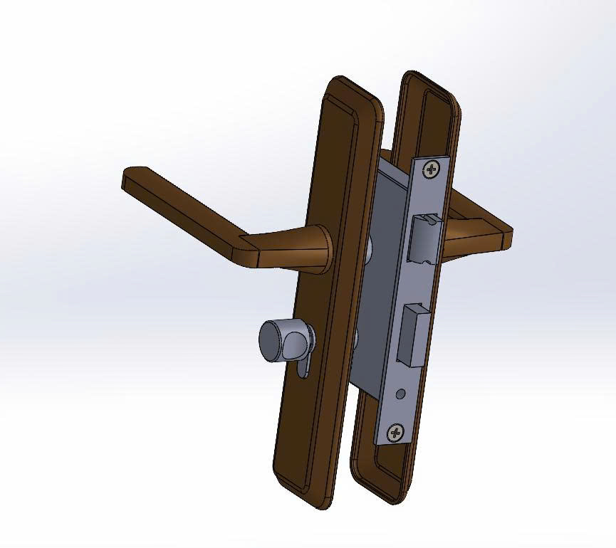 把手门锁3D模型图纸 Solidworks设计