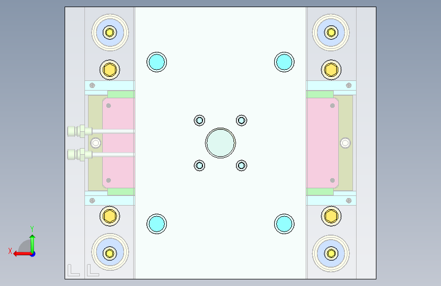 接线盒底座注塑模具设计【三维UG】 背面视图