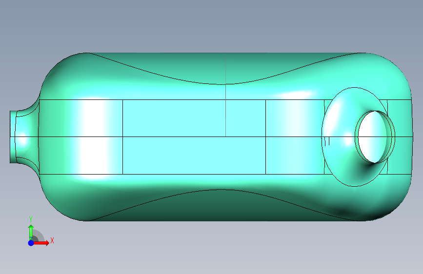 G025521-消音器_消声器+Siemens+NX+12+_+Catia+v5=飞机 正面视图