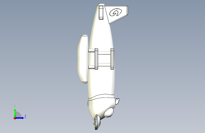 G025561-鸭式飞机=飞机 左侧视图