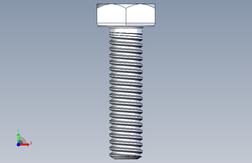 G025681-英制通用内六角螺丝+-+所有尺寸至1英寸+Solidworks+2014=飞机 正面视图