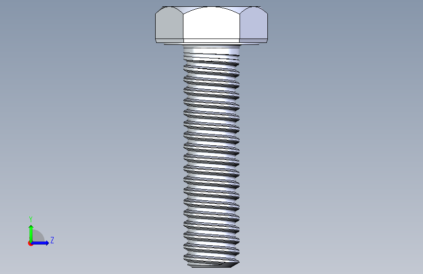 G025681-英制通用内六角螺丝+-+所有尺寸至1英寸+Solidworks+2014=飞机 左侧视图