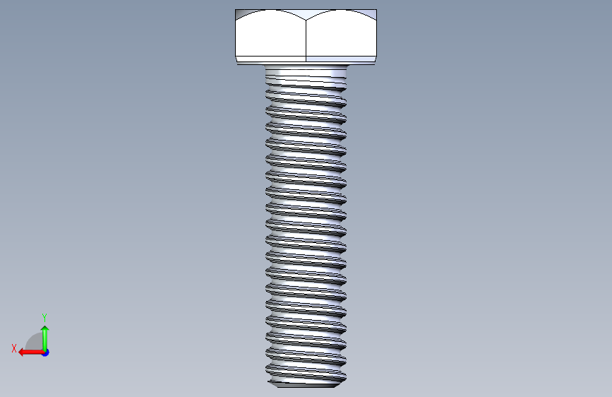 G025681-英制通用内六角螺丝+-+所有尺寸至1英寸+Solidworks+2014=飞机 背面视图