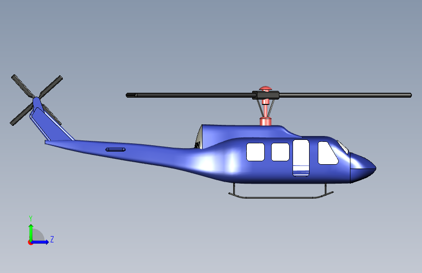 G026535-贝尔+UH-1=直升机 左侧视图