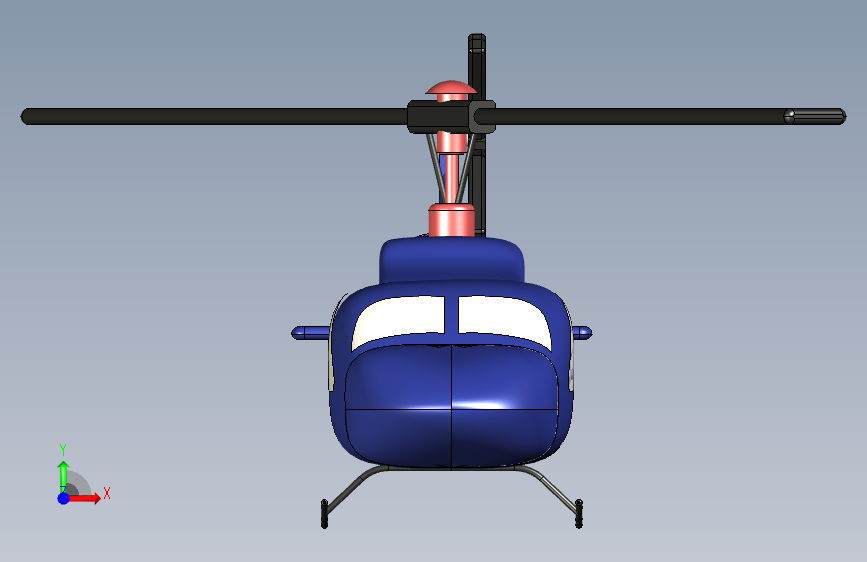 G026535-贝尔+UH-1=直升机 正面视图