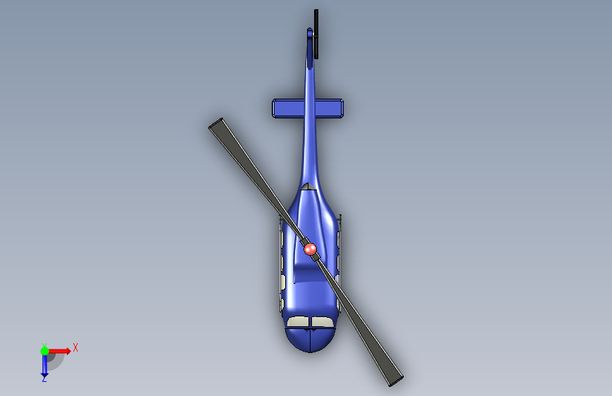 G026535-贝尔+UH-1=直升机 俯视图