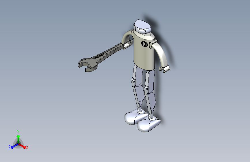 G026680-Tinker，一个Makerbot吉祥物。+夹爪