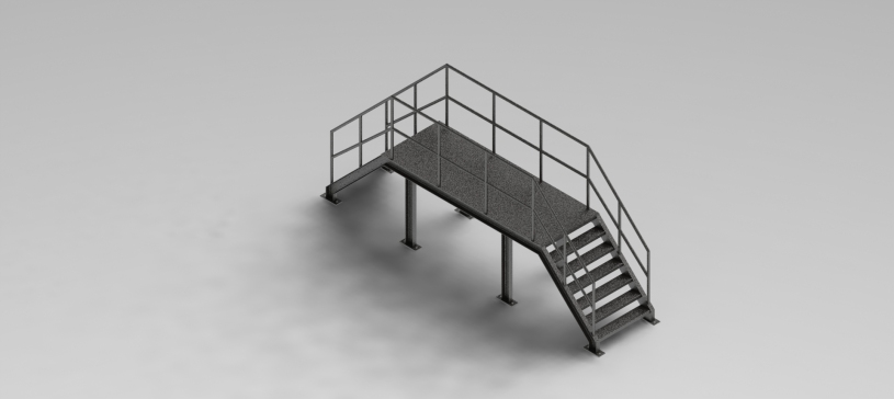 工业钢楼梯 - 3D CAD型号（步骤文件）