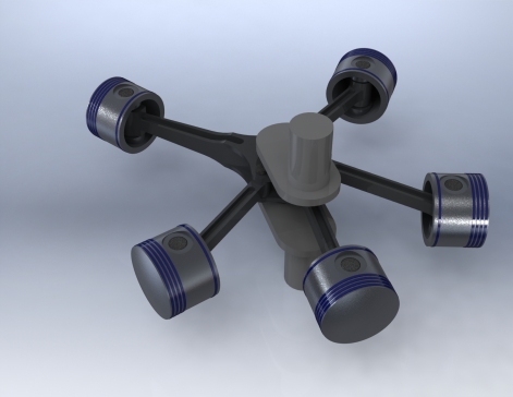 径向发动机 - 3D CAD型号