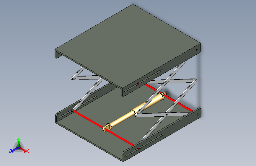 G027139-剪刀式升降机设计+_+Solidworks中的气动_液压剪刀式升降机机构+_+机械项目+夹爪