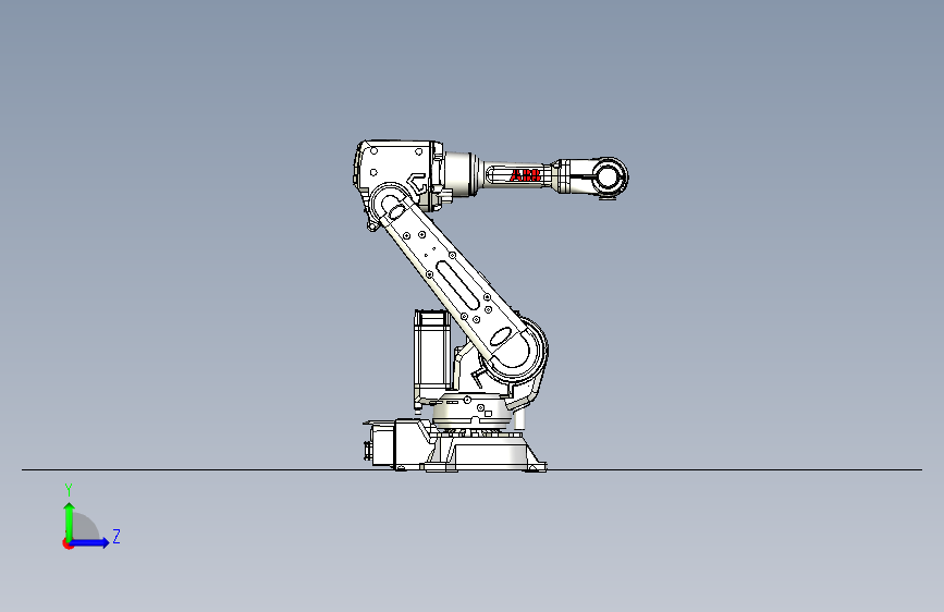G027840-ABB+机器人+IRB2600-20Kg_1.65M=机器人机械臂 左侧视图