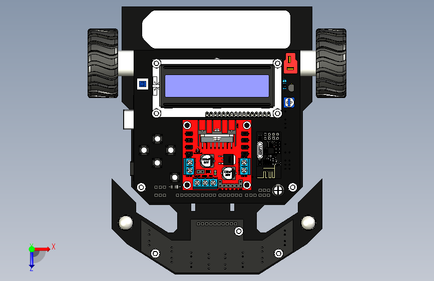 G028927-Line追随者机器人与Arduino+Mega=机器人机械臂 俯视图