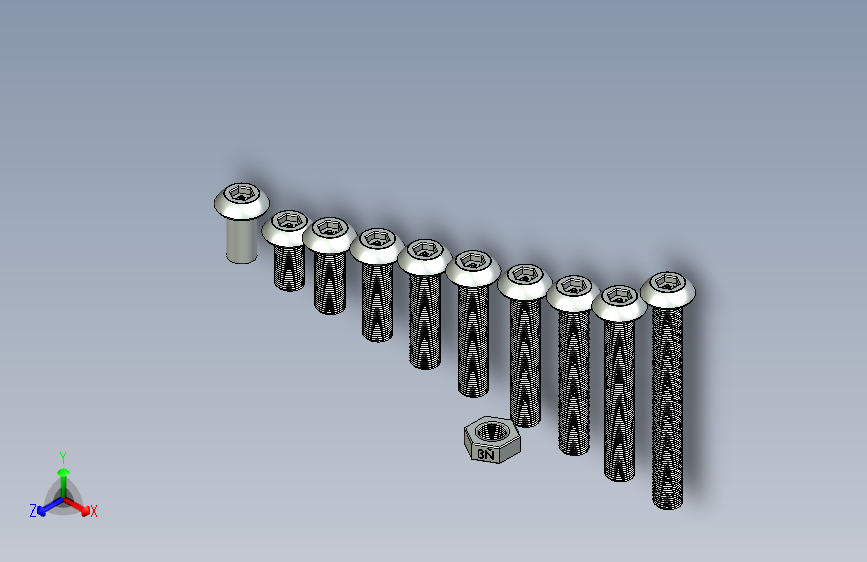 G028953-M3+机用螺钉套装+6,+8,+10,+12,+14,+16,+18,+20,+25mm,+止动垫圈,+螺母=机器人机械臂