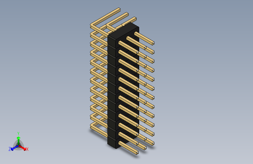 排针PinHeader_3x12_P2.54mm_Horizontal