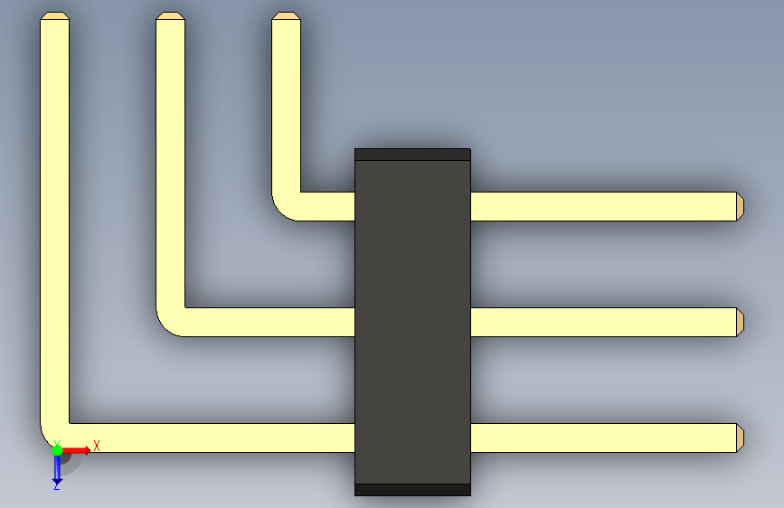 排针PinHeader_3x20_P2.54mm_Horizontal 俯视图