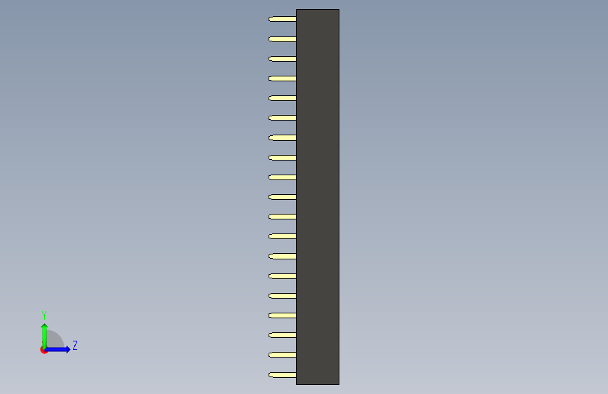 母针头Female_Header_1x19_P2.0_H4.3_straight.step 左侧视图