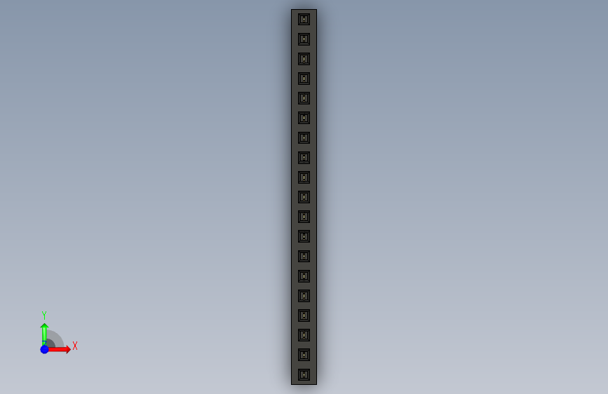 母针头Female_Header_1x19_P2.0_H4.3_straight.step 正面视图