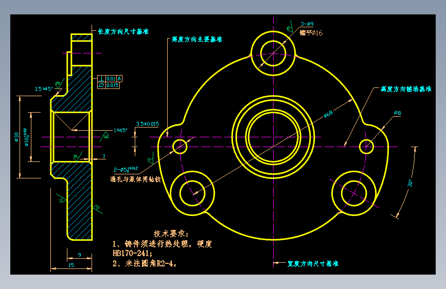 泵盖图CAD图纸