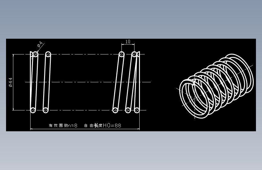 弹簧视图CAD图纸