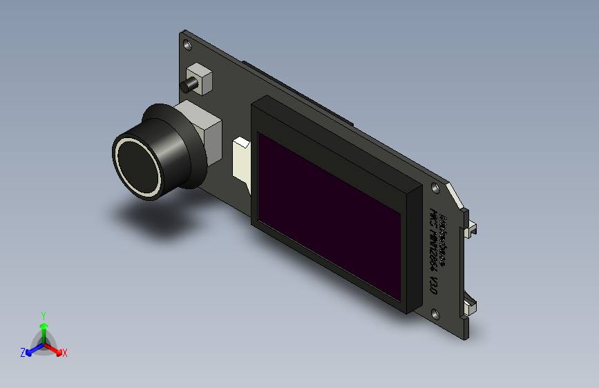 显示器支出和安装孔位置模型，Makerbase MKS MINI12864 V3.0。
