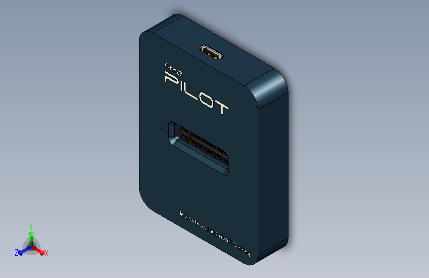 用尺和照片制作的AMZ PILOT M.2 NVMe SATA to USB-C Dock。
