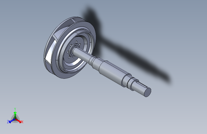 G035491-ANSYS 叶轮-泵轴的离心泵=水泵油泵 主视图