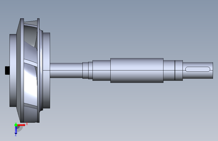 G035491-ANSYS 叶轮-泵轴的离心泵=水泵油泵 俯视图