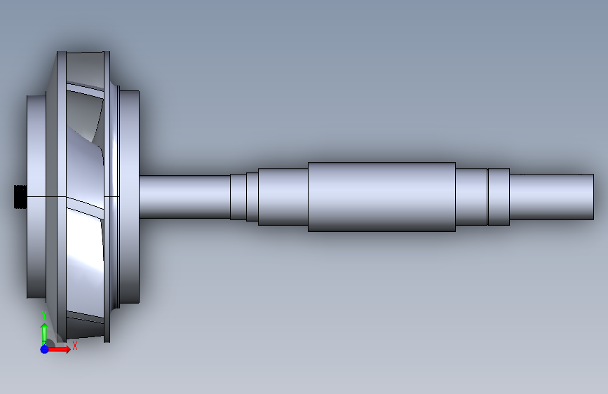 G035491-ANSYS 叶轮-泵轴的离心泵=水泵油泵 正面视图