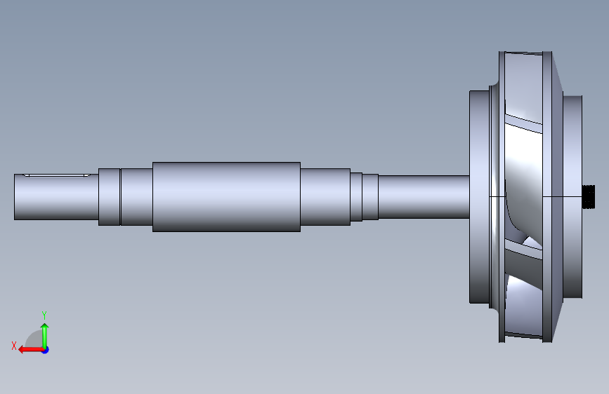 G035491-ANSYS 叶轮-泵轴的离心泵=水泵油泵 背面视图