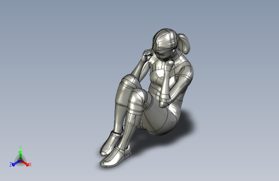 人体模型sitting-lady-1 1 STP