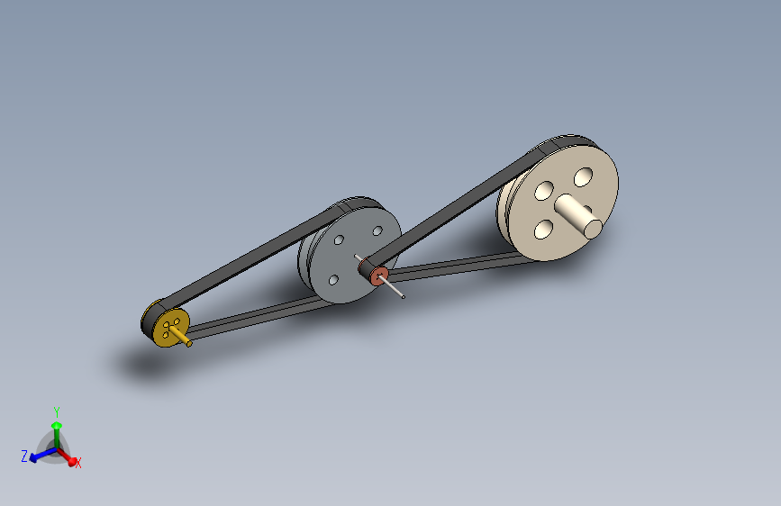 G039355-SolidWorks 教程 - 皮带传动 (2 条皮带 4 个皮带轮)