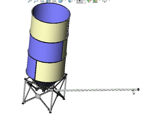 G039359-Solidworks中的螺旋输送机水泥筒仓