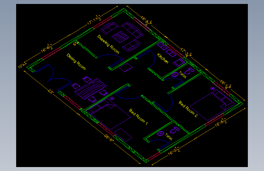 AutoCAD 简单平面图